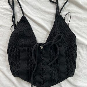 Pacsun black crop tank top